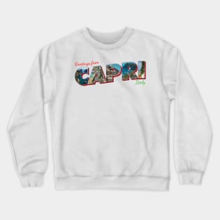 Greetings from Capri in Italy Vintage style retro souvenir Crewneck Sweatshirt